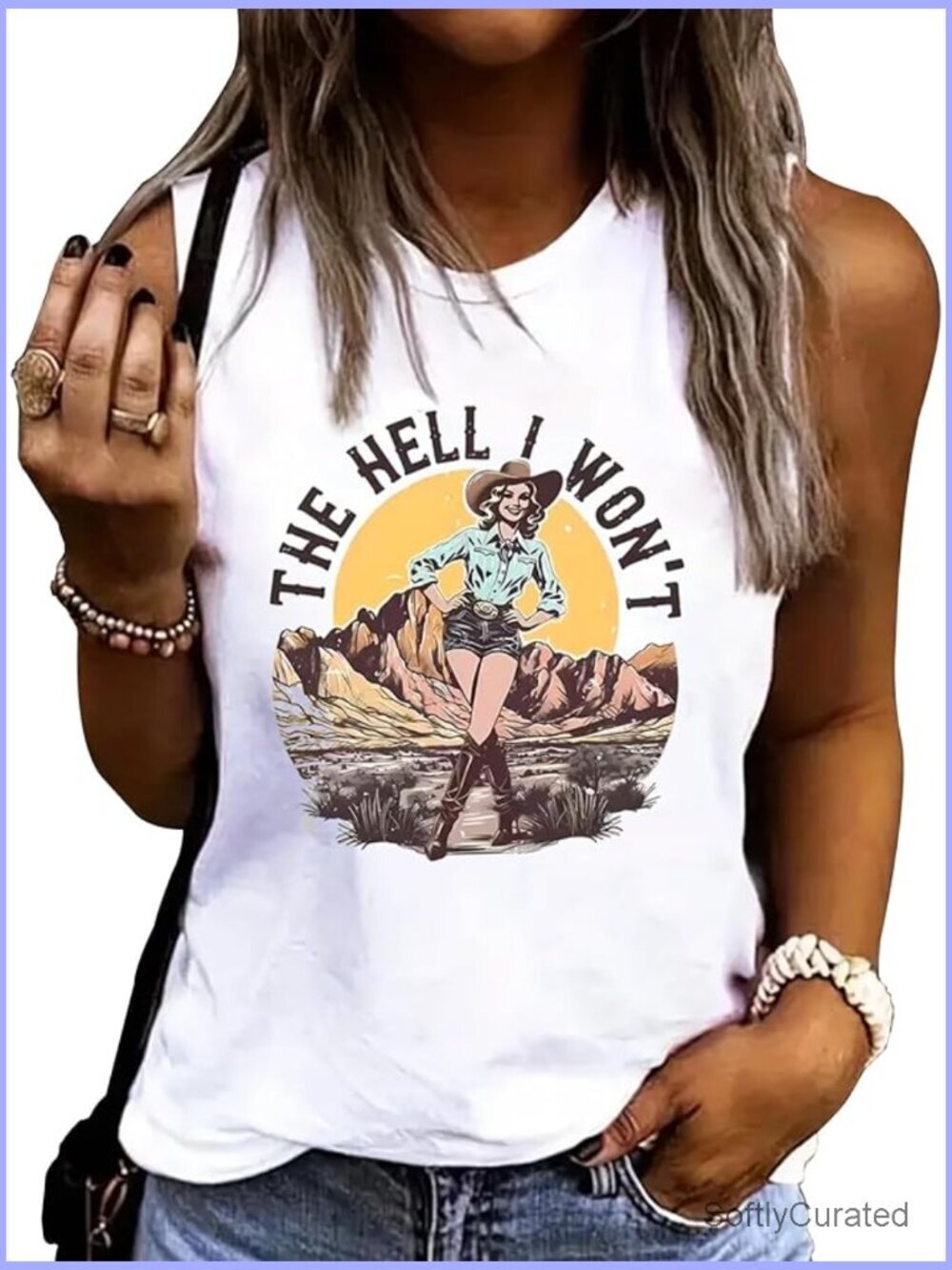 Sleeveless Crew Neck Tank Top with Letter Print Summer Casual